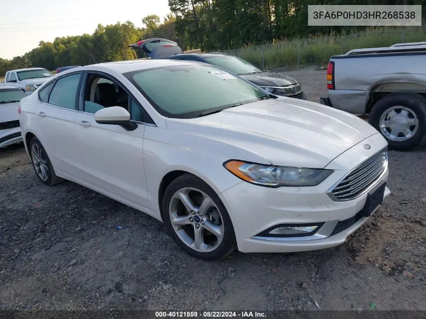 2017 Ford Fusion Se VIN: 3FA6P0HD3HR268538 Lot: 40121859