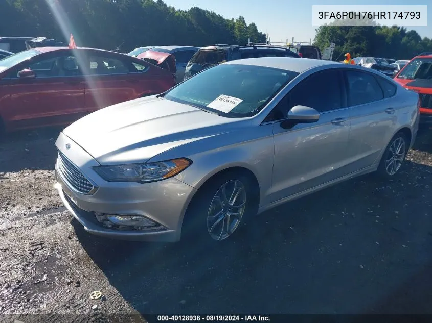 2017 Ford Fusion Se VIN: 3FA6P0H76HR174793 Lot: 40128938