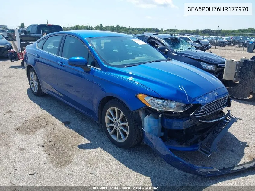 2017 Ford Fusion Se VIN: 3FA6P0H76HR177970 Lot: 40134144