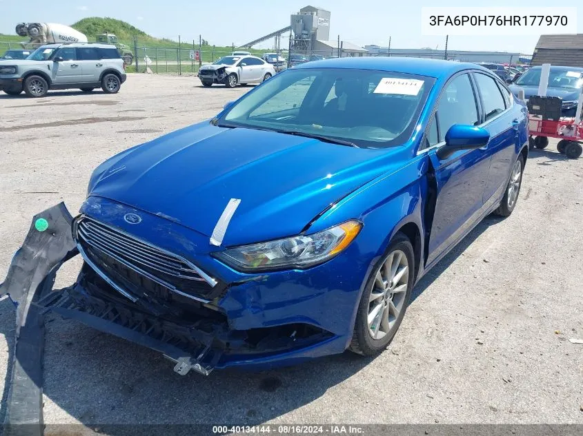 2017 Ford Fusion Se VIN: 3FA6P0H76HR177970 Lot: 40134144