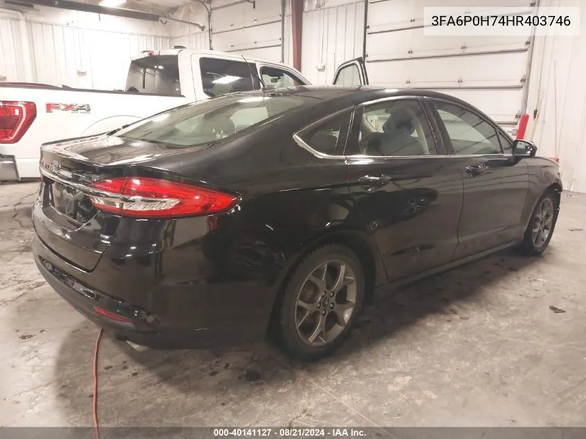 2017 Ford Fusion Se VIN: 3FA6P0H74HR403746 Lot: 40141127