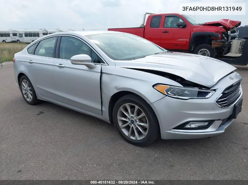 2017 Ford Fusion Se VIN: 3FA6P0HD8HR131949 Lot: 40151632