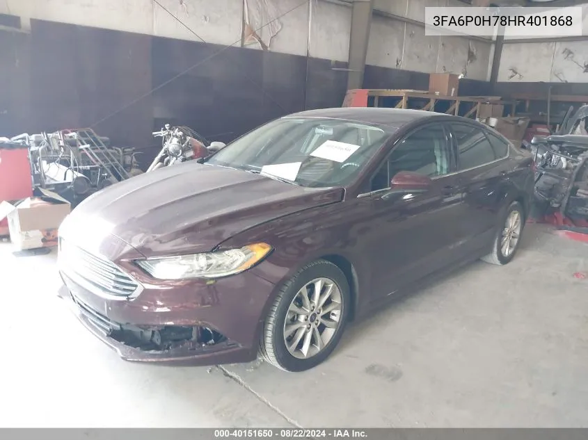 3FA6P0H78HR401868 2017 Ford Fusion Se