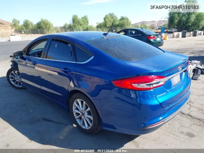 3FA6P0H70HR110183 2017 Ford Fusion Se