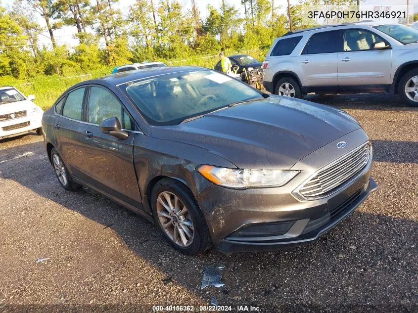 2017 Ford Fusion Se VIN: 3FA6P0H76HR346921 Lot: 40156362