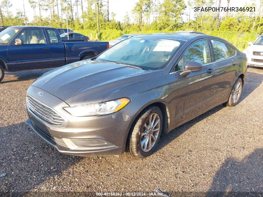 2017 Ford Fusion Se VIN: 3FA6P0H76HR346921 Lot: 40156362