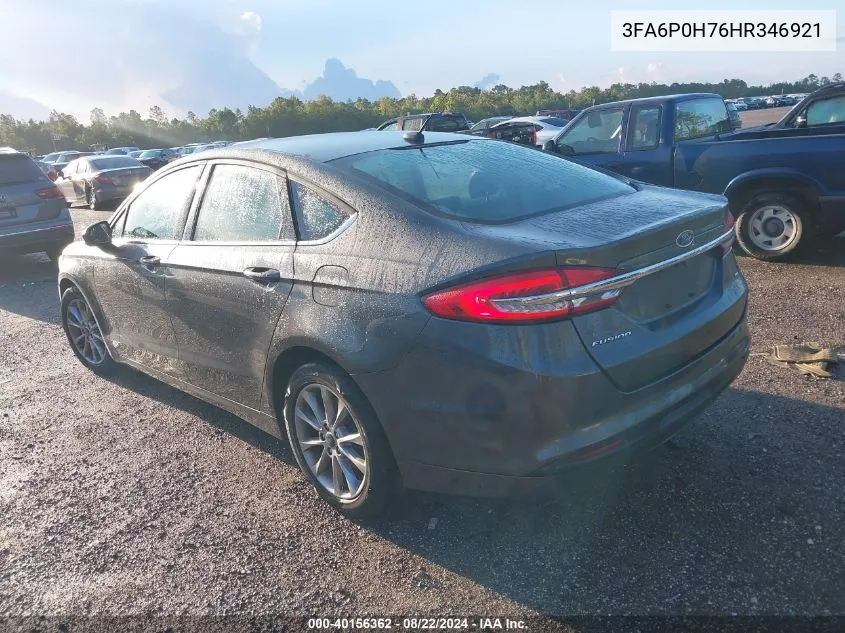 2017 Ford Fusion Se VIN: 3FA6P0H76HR346921 Lot: 40156362