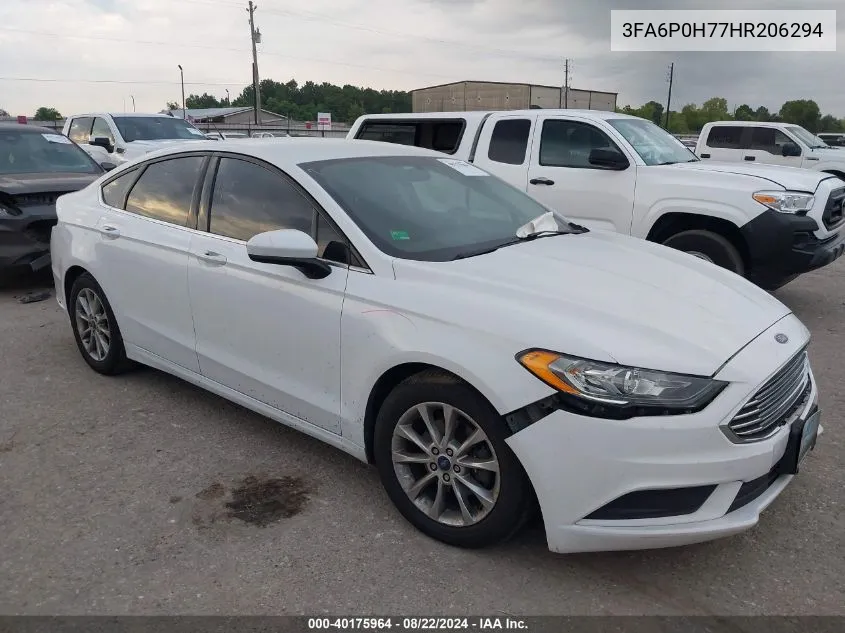 2017 Ford Fusion Se VIN: 3FA6P0H77HR206294 Lot: 40175964