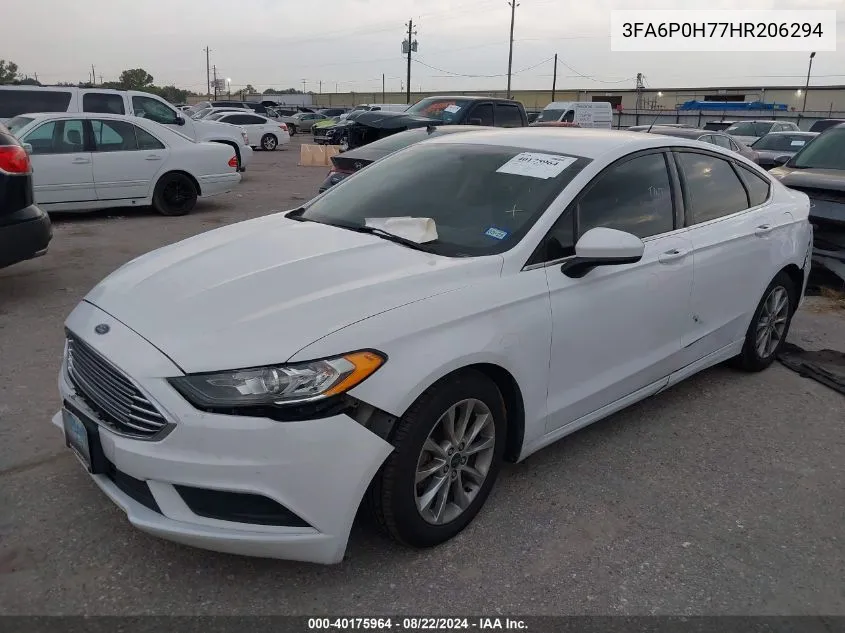 2017 Ford Fusion Se VIN: 3FA6P0H77HR206294 Lot: 40175964