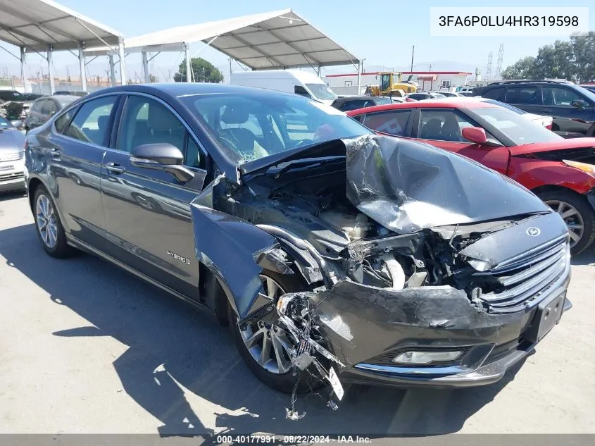 2017 Ford Fusion Hybrid Se VIN: 3FA6P0LU4HR319598 Lot: 40177991