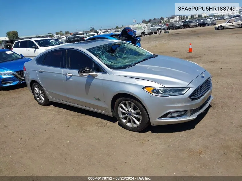 2017 Ford Fusion Energi Se Luxury VIN: 3FA6P0PU5HR183749 Lot: 40178752