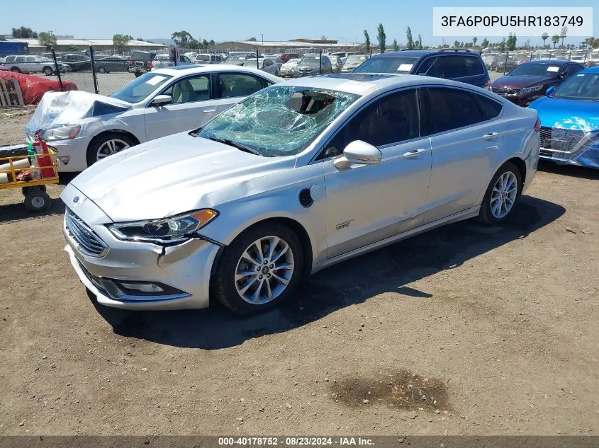 2017 Ford Fusion Energi Se Luxury VIN: 3FA6P0PU5HR183749 Lot: 40178752