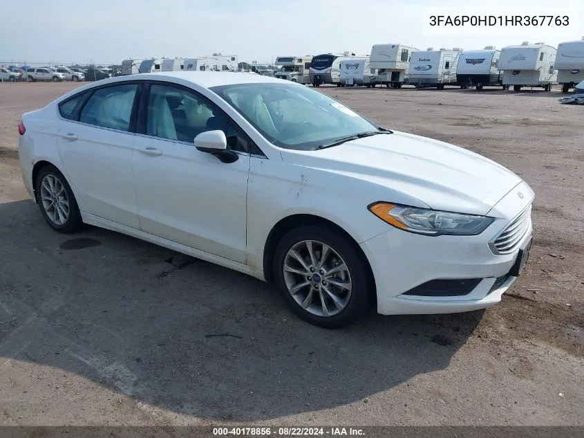 2017 Ford Fusion Se VIN: 3FA6P0HD1HR367763 Lot: 40178856