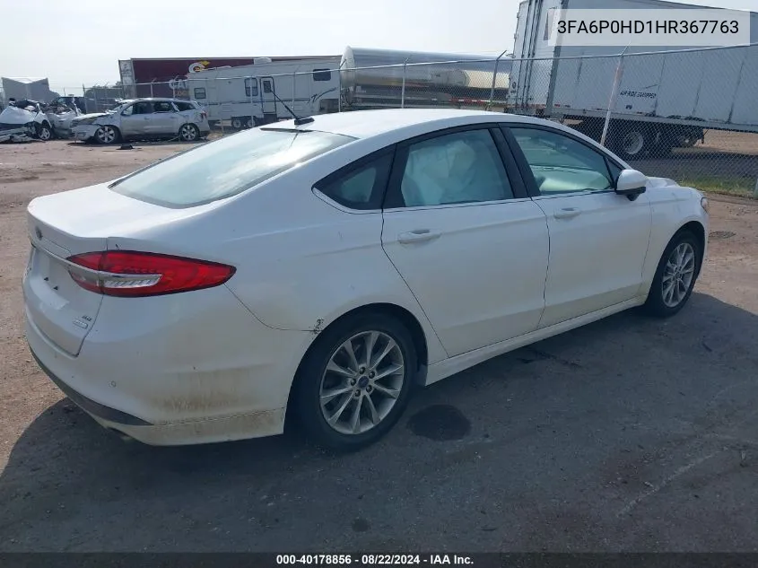 2017 Ford Fusion Se VIN: 3FA6P0HD1HR367763 Lot: 40178856