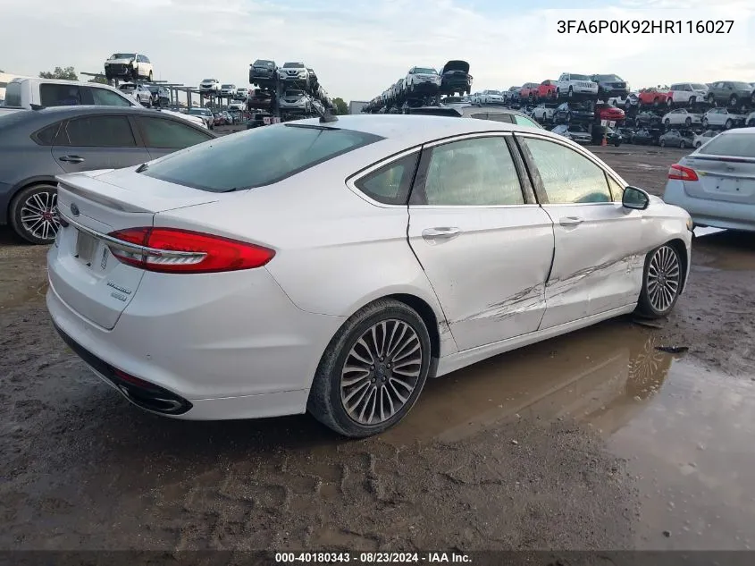 3FA6P0K92HR116027 2017 Ford Fusion Titanium