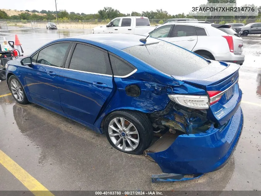 3FA6P0H7XHR214776 2017 Ford Fusion Se