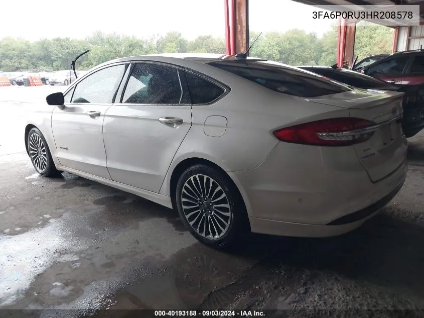 3FA6P0RU3HR208578 2017 Ford Fusion Hybrid Platinum