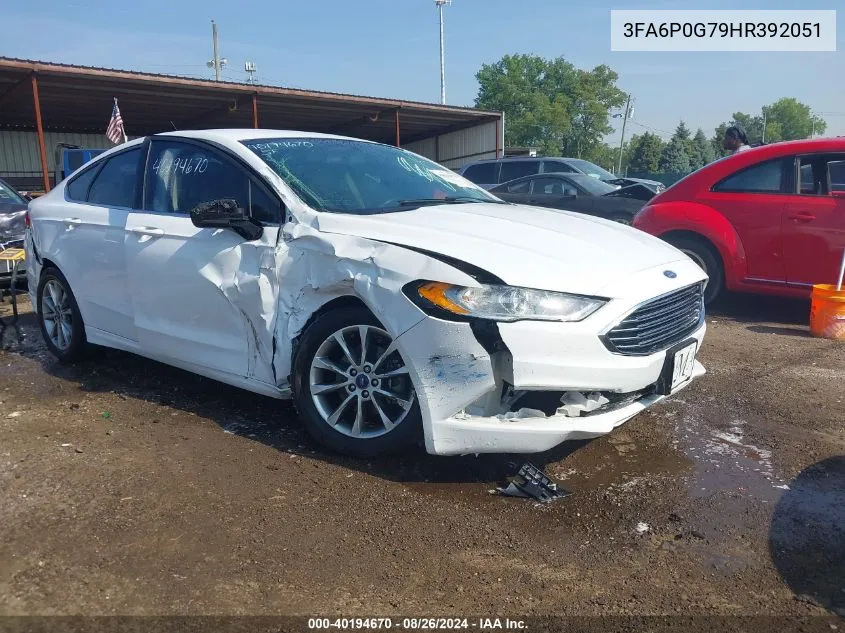 2017 Ford Fusion S VIN: 3FA6P0G79HR392051 Lot: 40194670