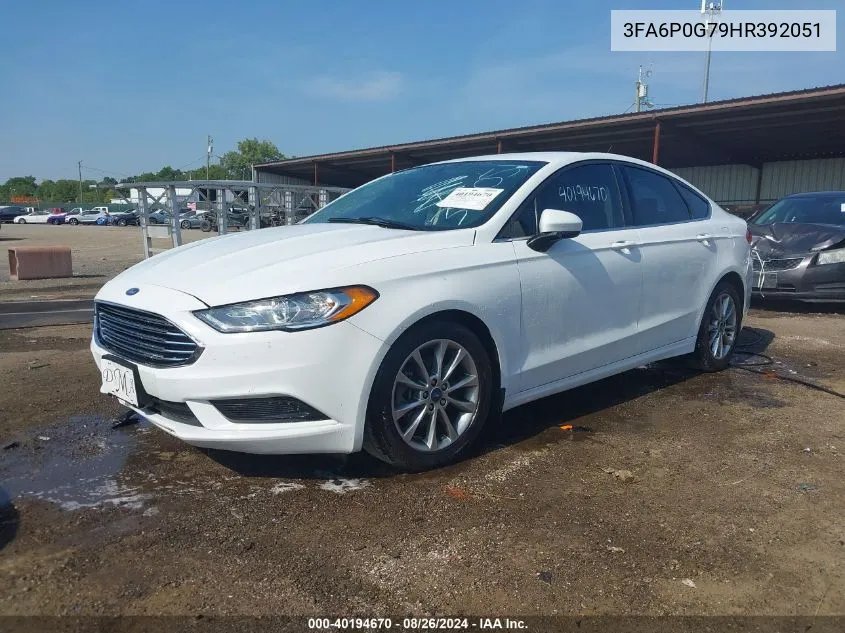 2017 Ford Fusion S VIN: 3FA6P0G79HR392051 Lot: 40194670