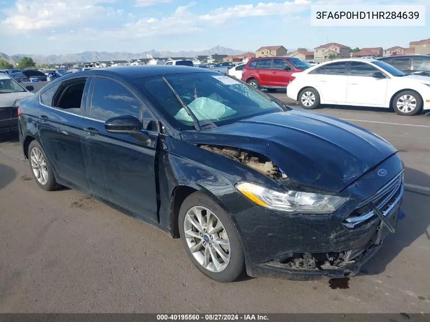 2017 Ford Fusion Se VIN: 3FA6P0HD1HR284639 Lot: 40195560