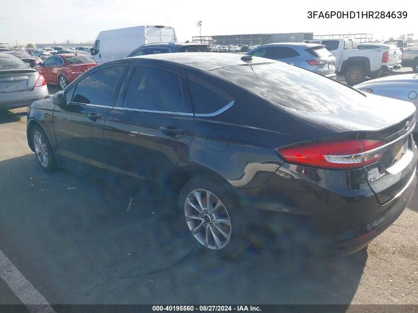 2017 Ford Fusion Se VIN: 3FA6P0HD1HR284639 Lot: 40195560