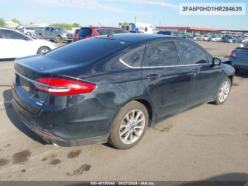 2017 Ford Fusion Se VIN: 3FA6P0HD1HR284639 Lot: 40195560