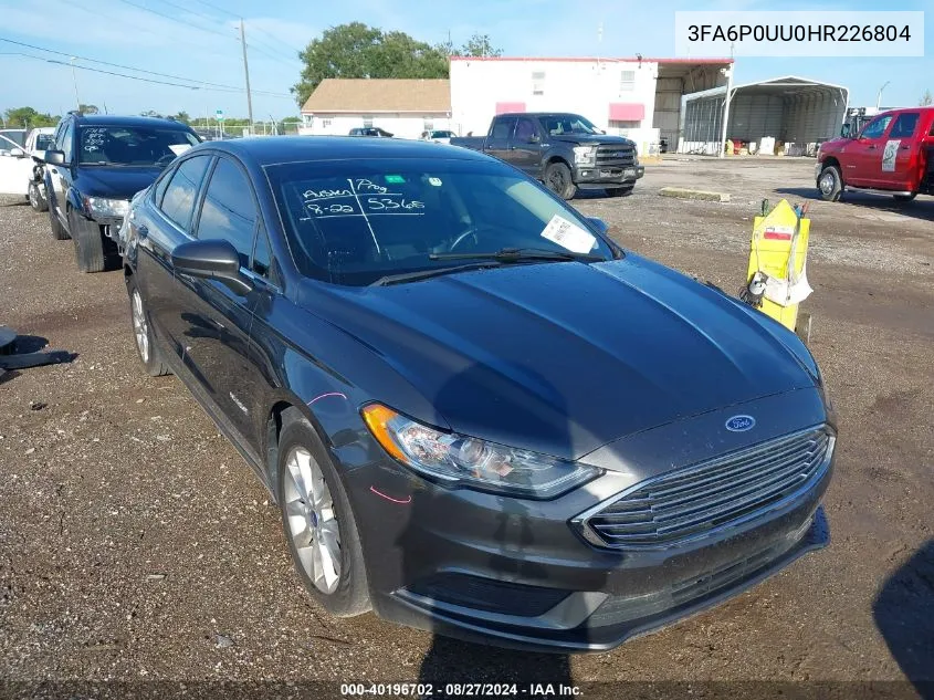 3FA6P0UU0HR226804 2017 Ford Fusion Hybrid S