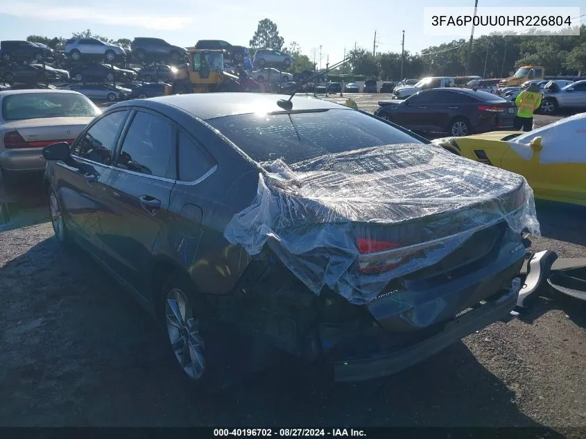 2017 Ford Fusion Hybrid S VIN: 3FA6P0UU0HR226804 Lot: 40196702