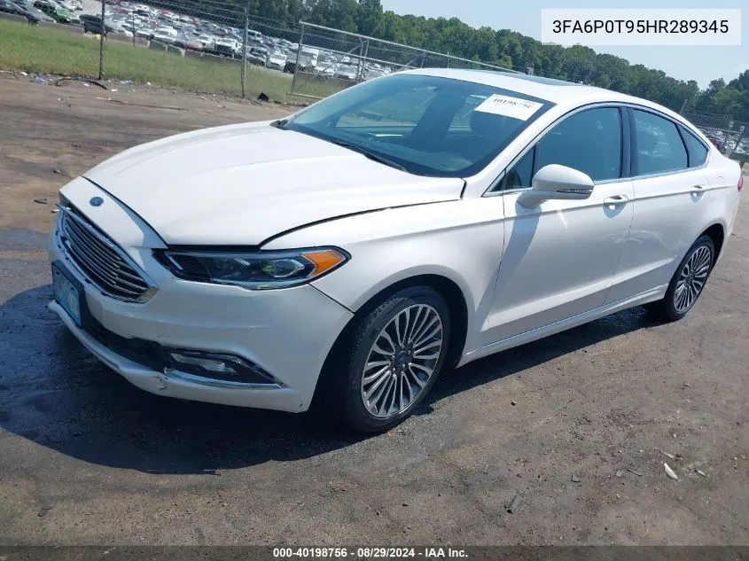 2017 Ford Fusion Se VIN: 3FA6P0T95HR289345 Lot: 40198756