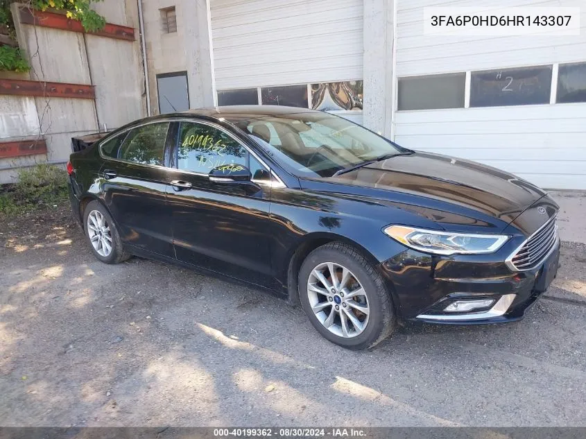 2017 Ford Fusion Se VIN: 3FA6P0HD6HR143307 Lot: 40199362