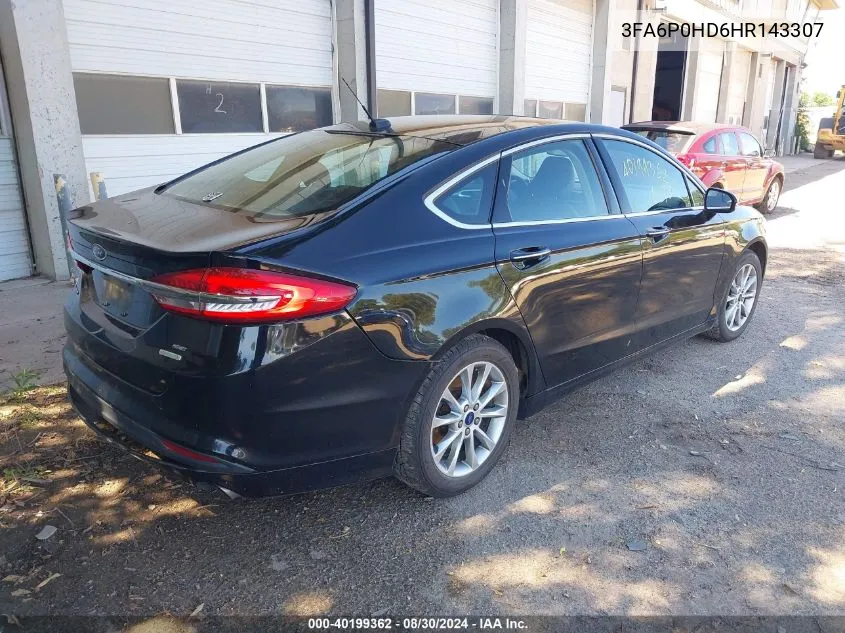 2017 Ford Fusion Se VIN: 3FA6P0HD6HR143307 Lot: 40199362