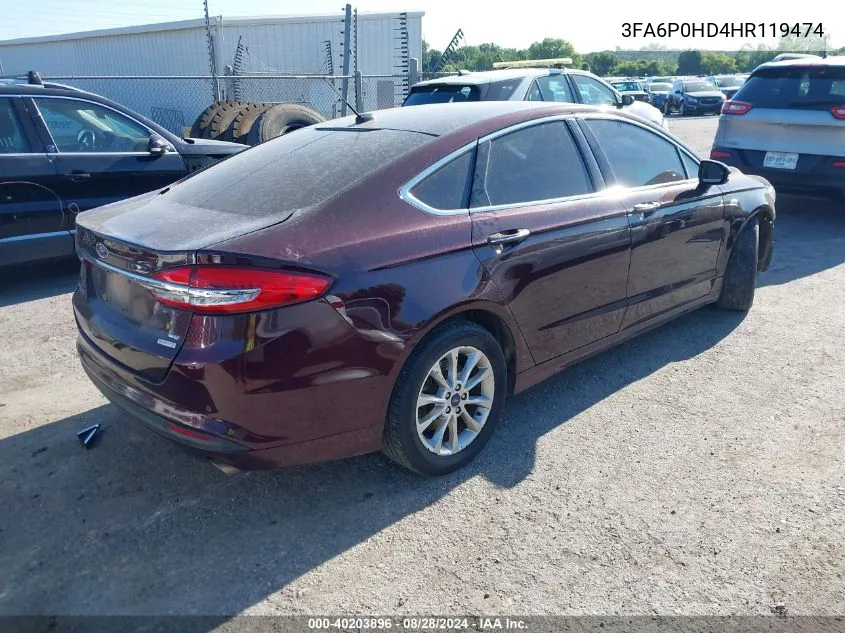 3FA6P0HD4HR119474 2017 Ford Fusion Se