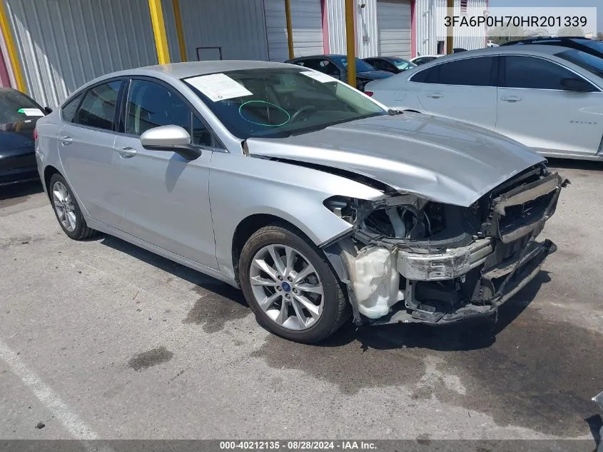 2017 Ford Fusion Se VIN: 3FA6P0H70HR201339 Lot: 40212135