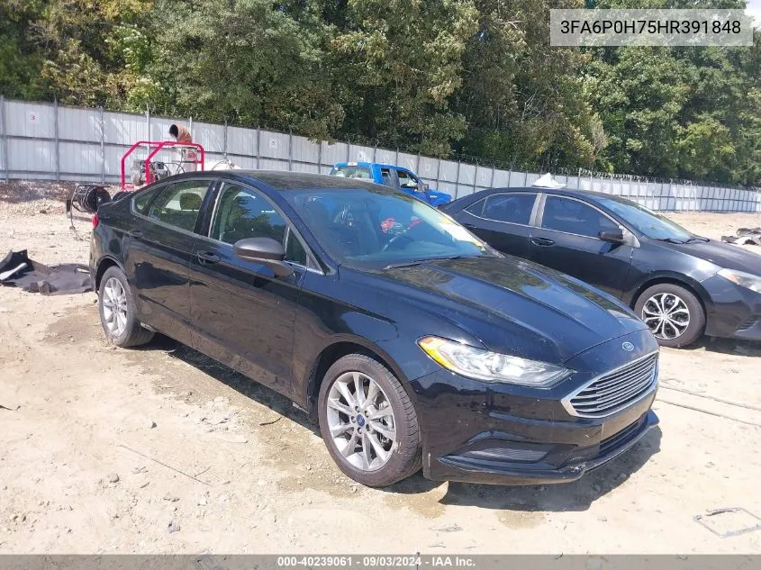 2017 Ford Fusion Se VIN: 3FA6P0H75HR391848 Lot: 40239061