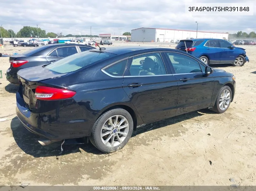 2017 Ford Fusion Se VIN: 3FA6P0H75HR391848 Lot: 40239061