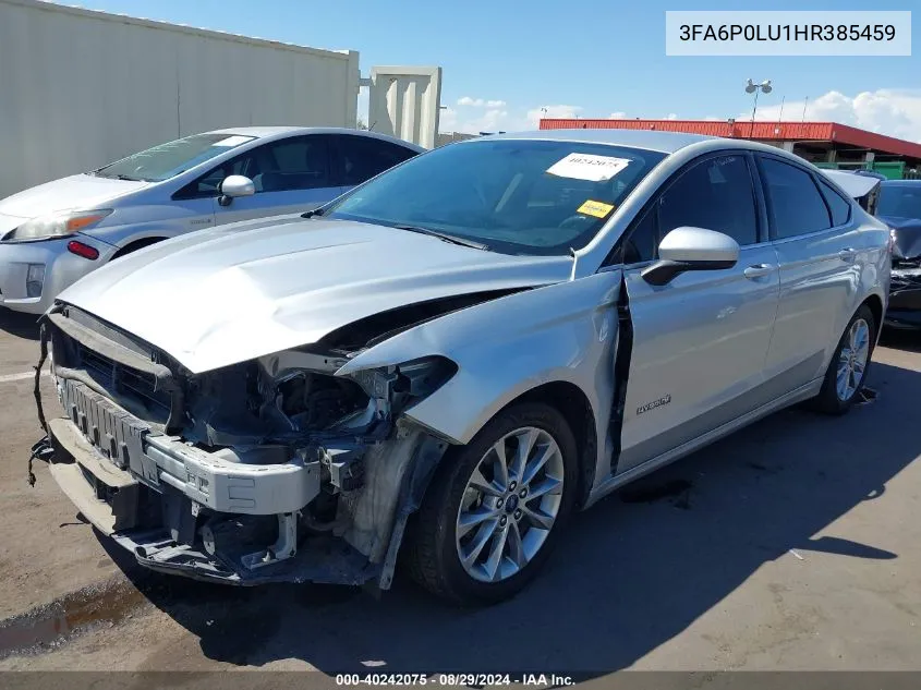 2017 Ford Fusion Hybrid Se VIN: 3FA6P0LU1HR385459 Lot: 40242075