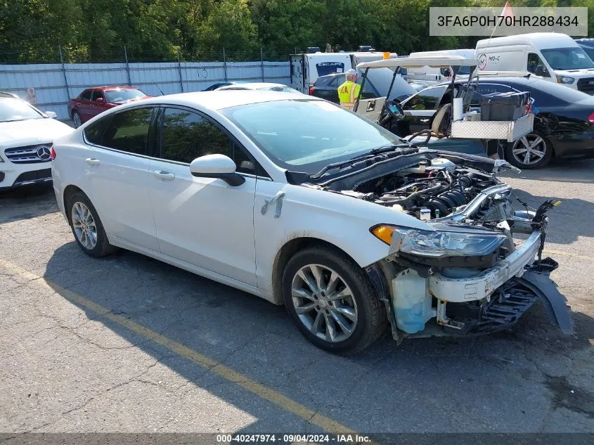 2017 Ford Fusion Se VIN: 3FA6P0H70HR288434 Lot: 40247974