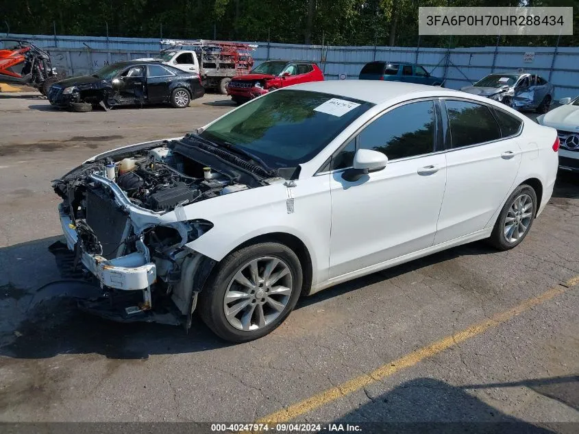 2017 Ford Fusion Se VIN: 3FA6P0H70HR288434 Lot: 40247974