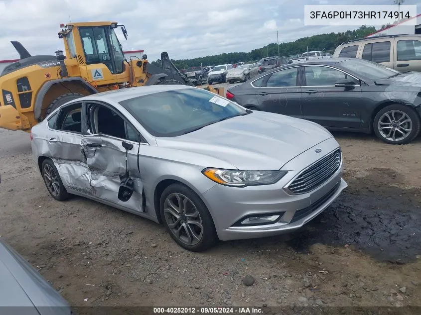 2017 Ford Fusion Se VIN: 3FA6P0H73HR174914 Lot: 40252012