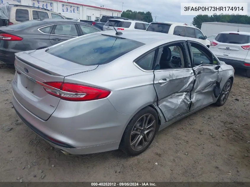 2017 Ford Fusion Se VIN: 3FA6P0H73HR174914 Lot: 40252012