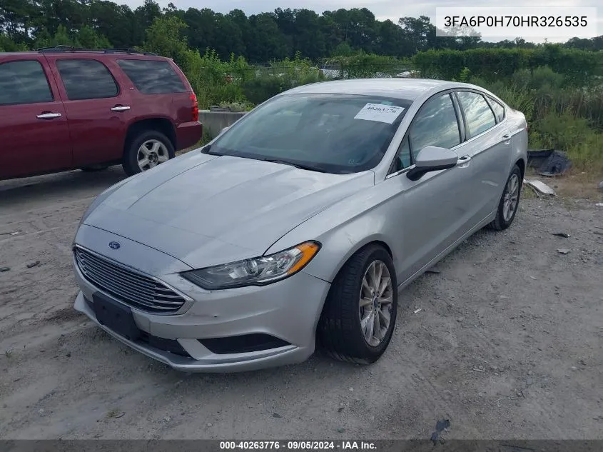 2017 Ford Fusion Se VIN: 3FA6P0H70HR326535 Lot: 40263776