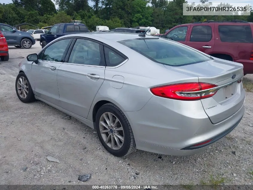 2017 Ford Fusion Se VIN: 3FA6P0H70HR326535 Lot: 40263776