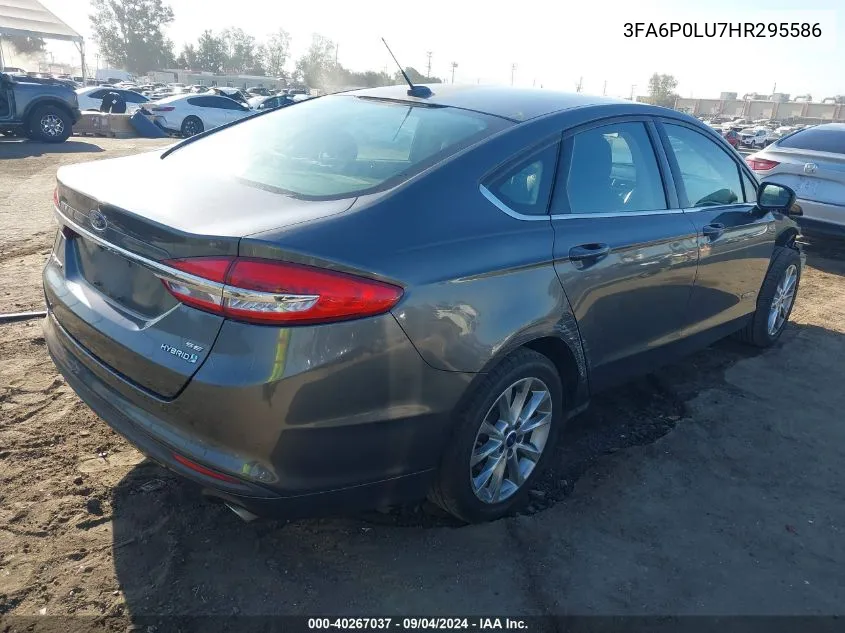 3FA6P0LU7HR295586 2017 Ford Fusion Hybrid Se