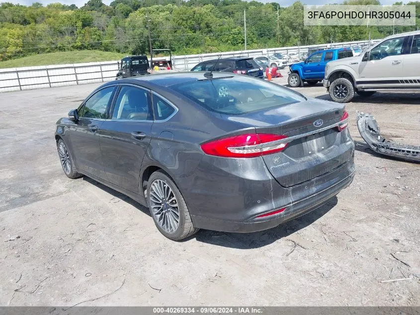 2017 Ford Fusion Se VIN: 3FA6POHDOHR305044 Lot: 40269334