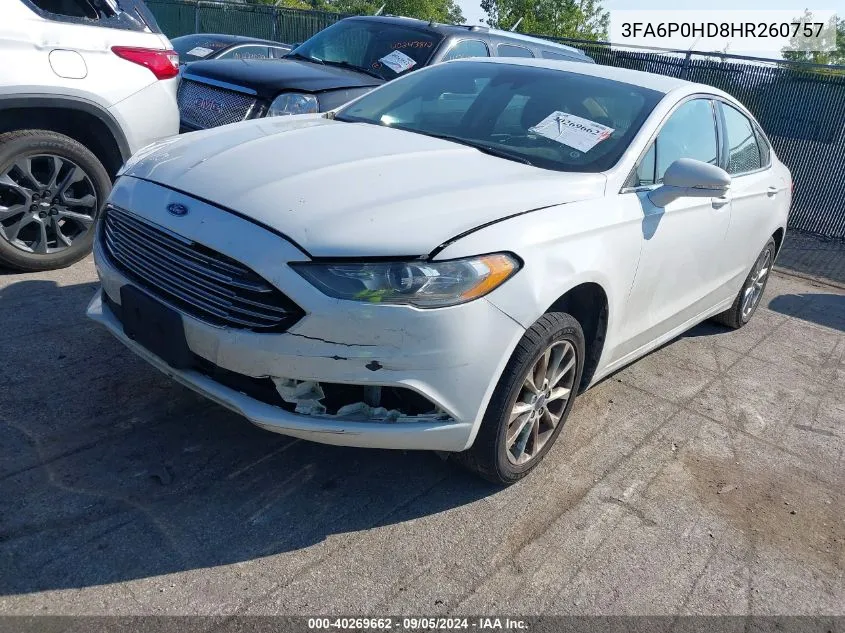 3FA6P0HD8HR260757 2017 Ford Fusion Se