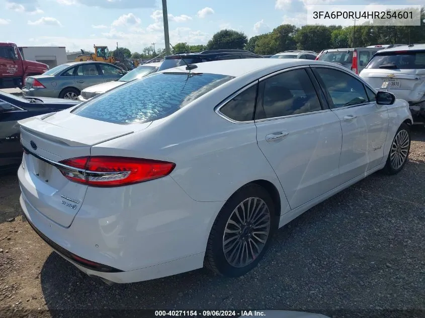 2017 Ford Fusion Titanium Hev VIN: 3FA6P0RU4HR254601 Lot: 40271154