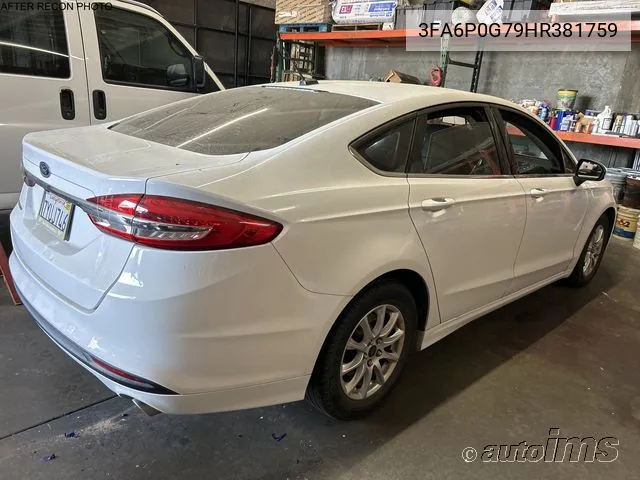 2017 Ford Fusion S VIN: 3FA6P0G79HR381759 Lot: 40272573