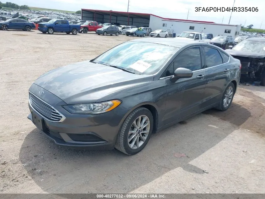 2017 Ford Fusion Se VIN: 3FA6P0HD4HR335406 Lot: 40277032