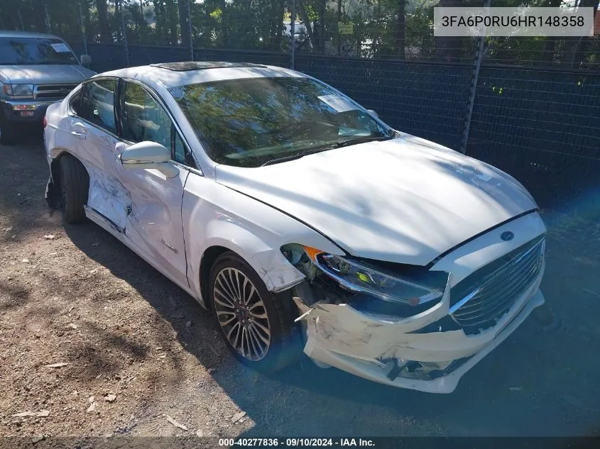 2017 Ford Fusion Titanium Hev VIN: 3FA6P0RU6HR148358 Lot: 40277836