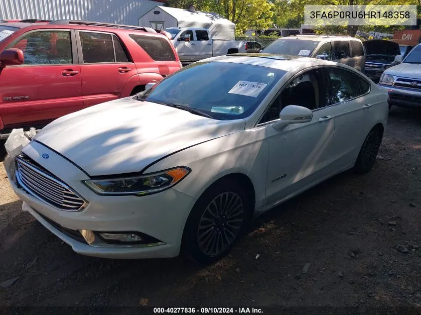 2017 Ford Fusion Titanium Hev VIN: 3FA6P0RU6HR148358 Lot: 40277836